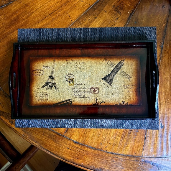 Laquered High Gloss Composite Wood Tray - Picture 1 of 3